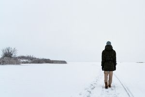 person outside in snow