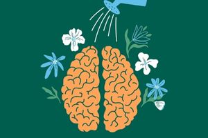 graphic of flowers and brain