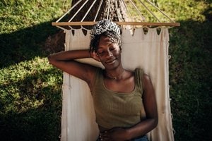 Woman in a hammock