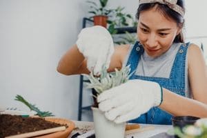 woman gardening